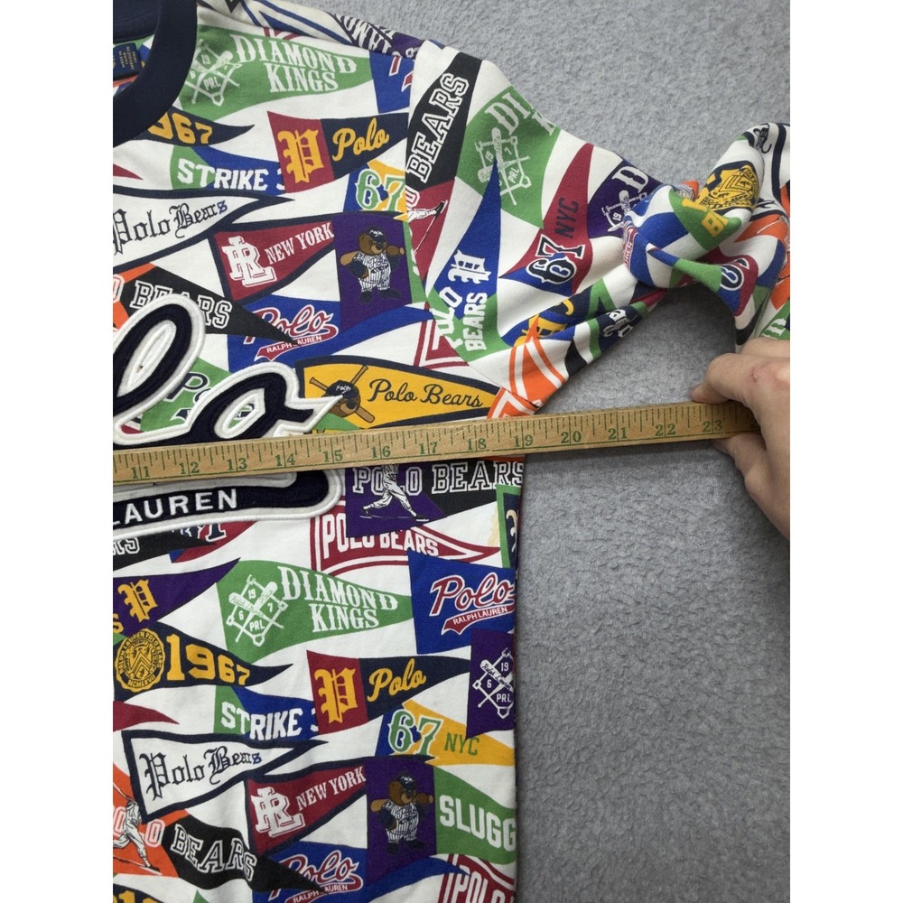 Polo Ralph Lauren Sweatshirt Mens XS Multicolor Pennant Fleece Pullover Logo - Picture 12 of 15